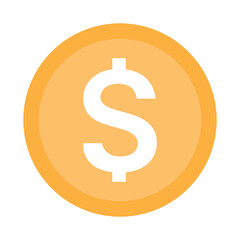 Coins or dollar coin icon symbol signs for apps and websites with transparent background PNG