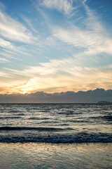 神奈川県逗子市逗子海岸からの夕焼け空