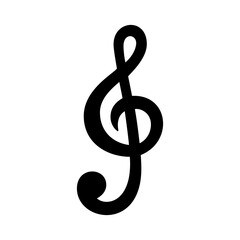 Fototapeta premium Treble clef or key note icon symbol signs for apps and websites with transparent background PNG