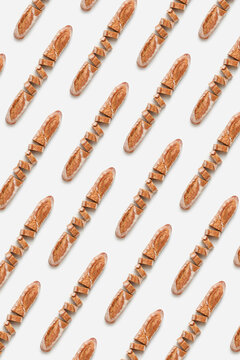 pattern from baked french cut baguette.