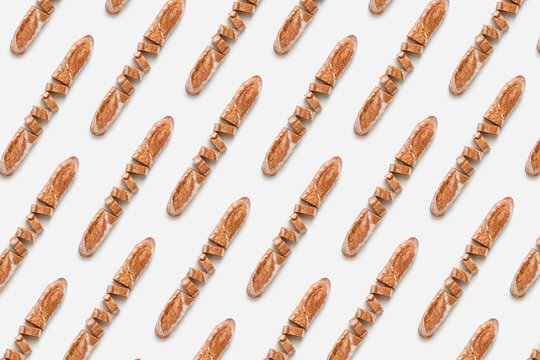 pattern from baked french cut baguette.
