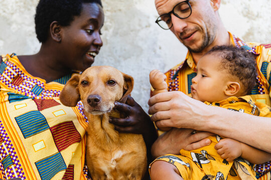 Dog with her family