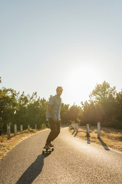 Man longboarding