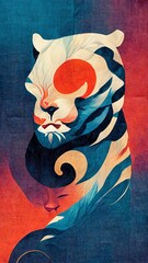 Tiger color illustration.