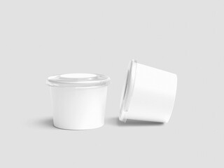 Paper food container, bowl, cup mockup 