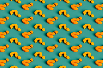 isometric pattern of yellow question marks