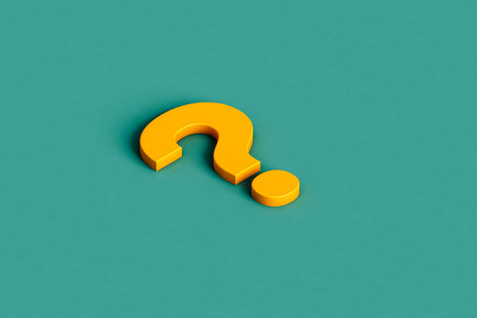 3d render of a yellow question mark