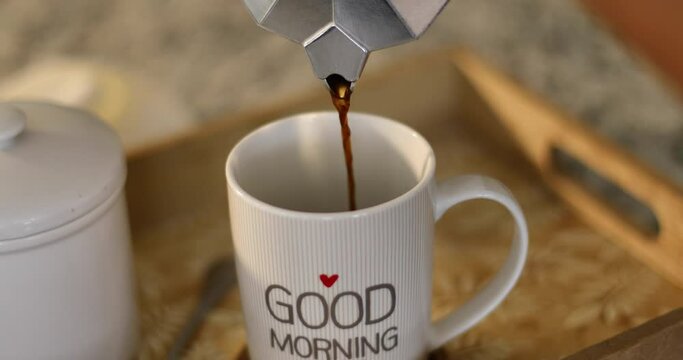 serving a cup of coffee