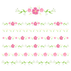 수채화 꽃 리스 테두리 라인 일러스트 이미지