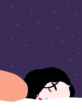 Woman who has fallen asleep