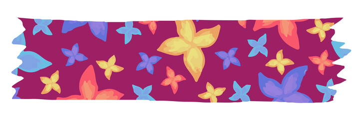 Washi Tape in Abstract Art Style Wallpaper, Pattern Painting Illustration Pattern Sticker, Element for Scrapbook, Cute and Vintage Collection, Masking Tape Stripe for Decoration, Crafts Thing