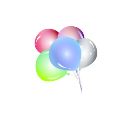Vector Illustration Colored balloon on isolate white background.Object for decorate greeting card ,wallpaper,web,banner,congratulation holiday,happy new year,Valentine,wedding.