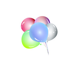 Vector Illustration Colored balloon on isolate white background.Object for decorate greeting card ,wallpaper,web,banner,congratulation holiday,happy new year,Valentine,wedding.