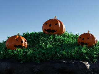 ghost pumpkin on grass