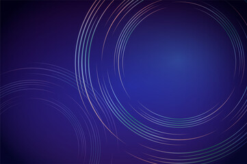 Circle Abstract Neon Laser Blue Background.