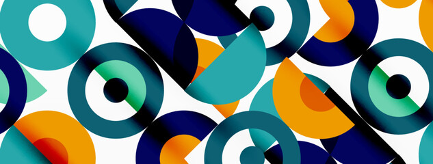Fototapeta premium Colorful circle abstract background. Template for wallpaper, banner, presentation, background