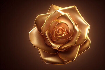 イメージ素材:美しい金色の薔薇の3Dイメージ素材generative ai	