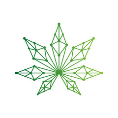 Obraz premium Cannabis tech logo design vector template. Creative CBD logo icon vector illustration