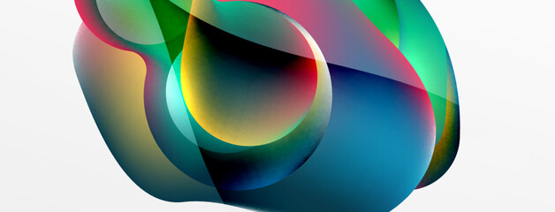 Fluid abstract background, round shapes and circle flowing design for wallpaper, banner, background or landing