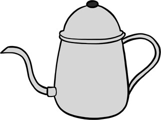 doodle freehand sketch drawing of coffee equipment.