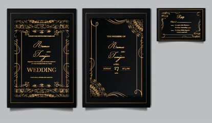 luxury Elegant wedding invitation design set