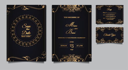 luxury elegant wedding invitation set