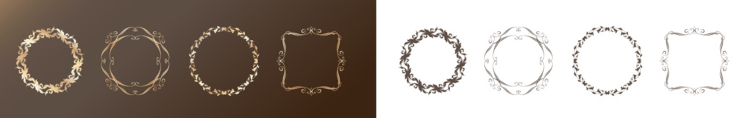 オシャレなフレーム。デザインテンプレート。ゴージャスな額のセット。