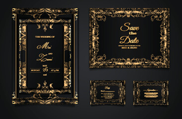 luxury elegant wedding invitation set