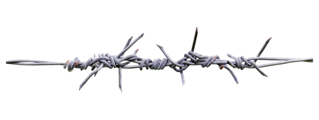close up of a fence wire isolated and save as to PNG file