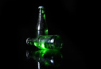 green beer bottle