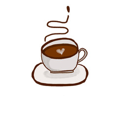 Hand drawn coffee cup icon stock illustration