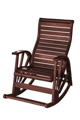 Wooden rocking chair isolated.