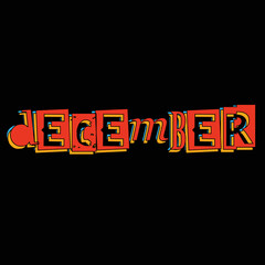 december text with retro style typograph, vintage