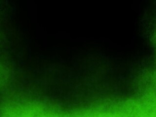 The bright green mist floated on the ground in the darkness.