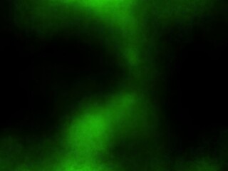  A bright green mist floated up in the darkness. Illustration created from a tablet, used as a background in abstract style.