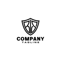 Monogram logo design with shield shape and BIS lettering.