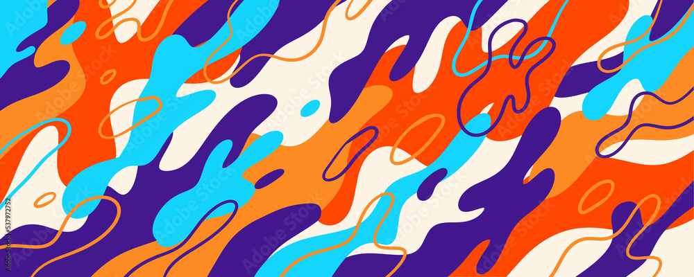 Aufkleber abstract trendy background design in ethnic style. retro modern illustration outline stroke pattern