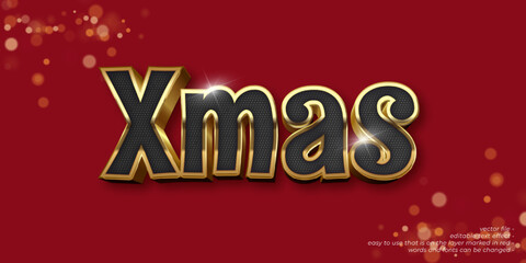 Xmas custom text 3d style editable text effect