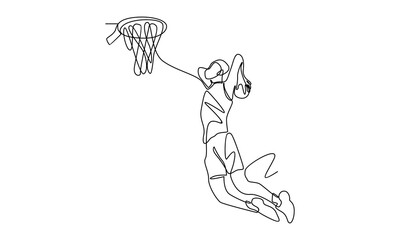 Continuous Line of Basketball Player