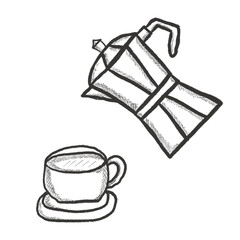 Coffee maker moka isolated on png icon.mokapot