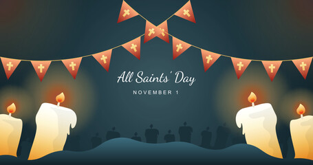All saints day concept background. - obrazy, fototapety, plakaty
