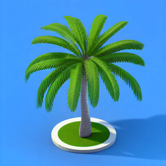 3d palm tree, simple background