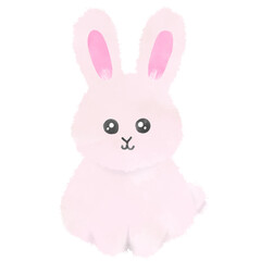 モフモフしたピンク色のうさぎのぬいぐるみ