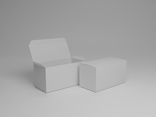 Open box packaging mockup 3d rendering 