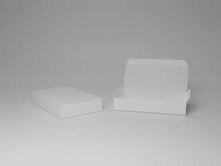 Open box packaging mockup 3d rendering 