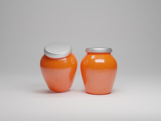 Jam jelly bottle mockup with 3d rendering 