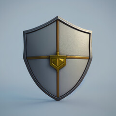 3d shield art, simple background