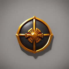 3d shield art, simple background