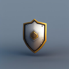 3d shield art, simple background