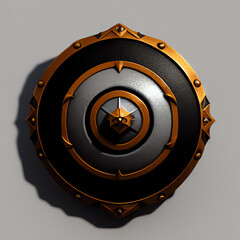 3d shield art, simple background